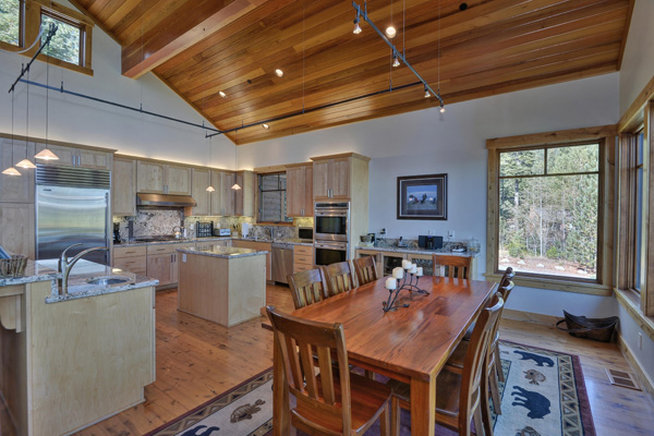 Tahoe Vacation Rentals - Lake Front House - Dining room and Kitchen